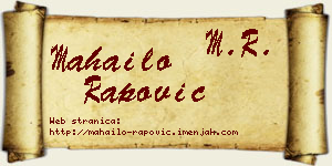 Mahailo Rapović vizit kartica